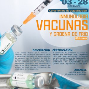 ONLINE - Inmunología, vacunas y cadena de frío - 03 de noviembre 2025
