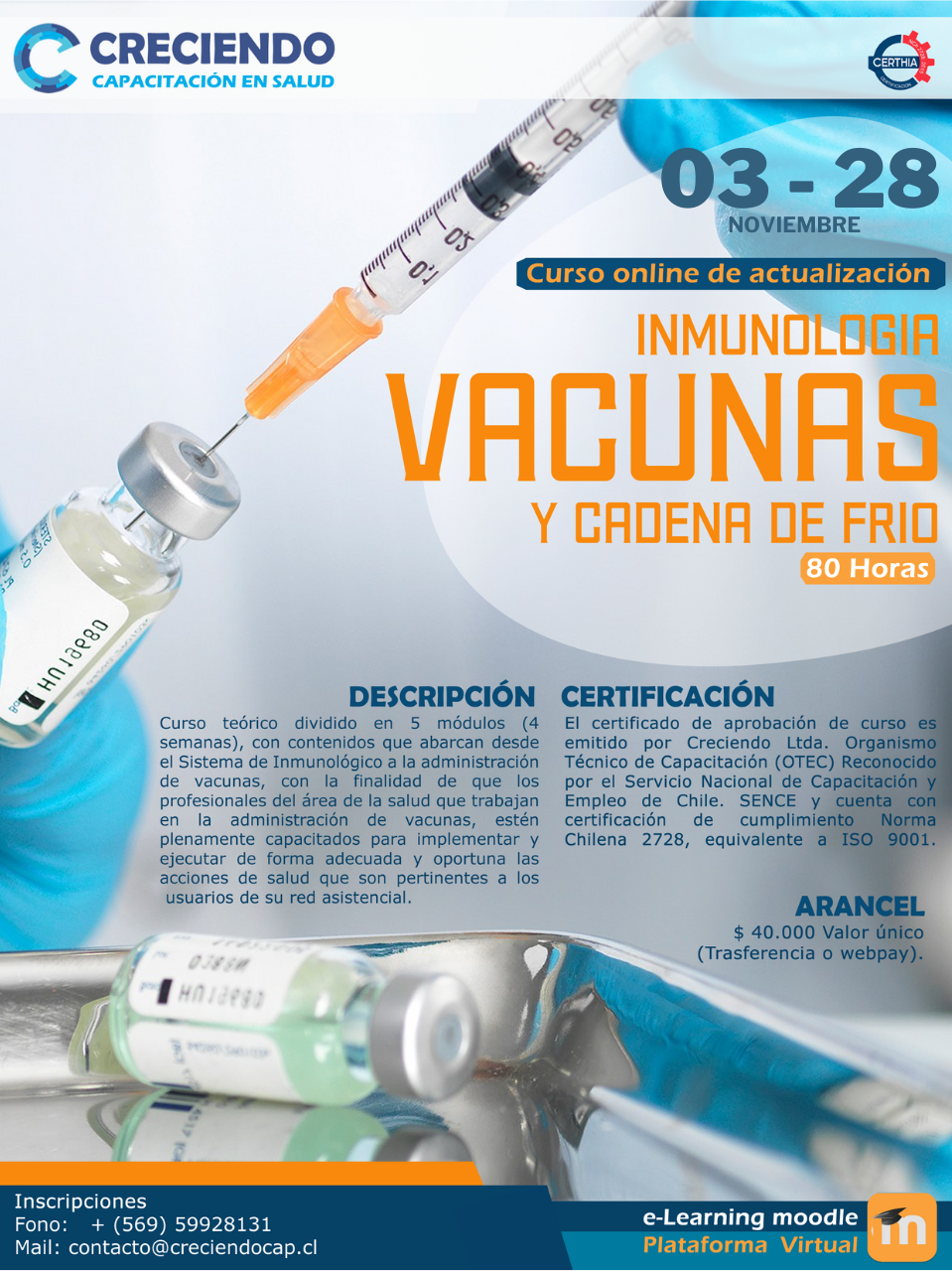 ONLINE - Inmunología, vacunas y cadena de frío - 03 de noviembre 2025