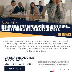 CURSO ONLINE - Ley Karin: Herramientas para la prevención del acoso laboral, sexual y violencia en el trabajo