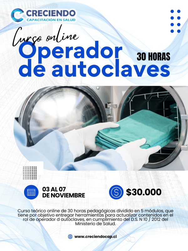 CURSO ONLINE - Operador de autoclave 03 de noviembre 2025