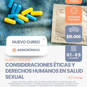 ONLINE - Consideraciones éticas y derechos humanos en salud sexual - 01 de diciembre 2025 (40 Horas)