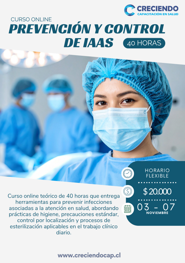 ONLINE - Prevención y control de IAAS 40 Horas - 03 de noviembre 2025